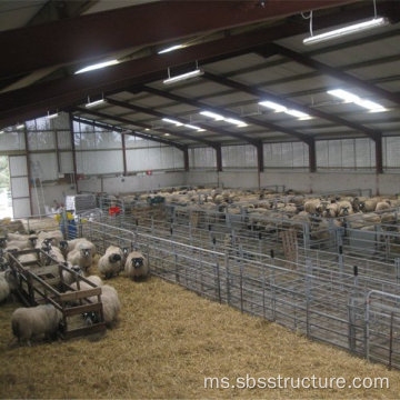 Bangunan Pertanian Ladang Kambing Kekuatan Keluli Prefabricated